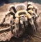 giant poisonous hairy spider photographed closely