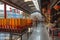 Giant Red and Gold Candles Lighted on an Altar chinese temple sh