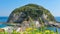 Giant rock near small village Sant`Angelo on Ischia island, Italy