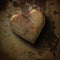 Giant rusty heart on rusty background