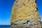 Giant sail-like rock named Parus on Black Sea coast of Caucasus Mountains, Gelendzhik, Russia.