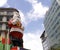 Giant Santa Claus on building