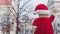 Giant Santa statue in the middle of the street in Baixa Chiado, Lisbon, Portugal