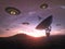 Giant Satellite Dishe Signal And UFO