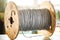 Giant skein of gray wires on a wooden reel