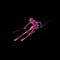 Giant Slalom Ski Racer silhouette. Color illustration