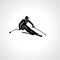 Giant Slalom Ski Racer silhouette. Vector illustration