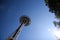 The giant Space Needle seen from below