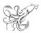 Giant Squid Engraving Illustration