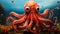 Giant Squid Illustration Underwater Fantasy