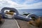 The giant steel anchor chain in town Bluff in South island in New Zealand