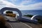 The giant steel anchor chain in town Bluff in South island in New Zealand