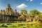 Giant stone faces of Bayon temple in Angkor Thom, Cambodia