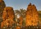 Giant stone faces at Bayon Temple in Cambodia