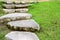 Giant stone make it for stairs connecting garden paths