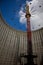 Giant swing ride inside a cooling tower at former nuclear power plant