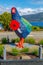 Giant takahe sculpture in Te Anau, New Zealand