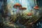 Giant Toadstools and Fantastic Mushrooms Growing Out of the Ground in a Fairyland Paradise