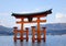 Giant Torii on the sea in Hiroshima, Japan
