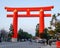 The giant Torii on the street in Kyoto