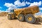 Giant truck in a mine or quarry to transport large loads