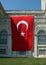 Giant Turkish flag hanging on the wall