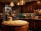 Giant vintage popcorn machine in modern kitchen