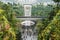 The Giant water fall HSBC Rain Vortex and beautiful green nature Shiseido Forest Valley in the Jewel Changi Airport, link to