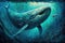 Giant whale, magical scenic landscape. Beautiful illustration picture. Generative AI