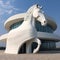 giant white horse sculpture generative AI