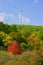 Giant Wind turbine on a mountain in the fall