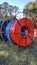 Giant wire wheels orange blue