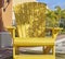 Giant yellow wooden chair