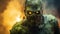 Giant Zombie On Fire: A Radioactive And Intense Portrait