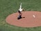 Giants two time Cy Young award winner Tim Lincecum finishes throwing a pitch by lifting back leg high into the air