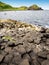 Giantâ€™s Causeway with cliffs and barnacles