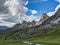 Giau Pass Hochalppass, Passo di Giau popular travel destination in the Dolomites, Dolomite, Italy. Wanderlust, hike