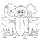 Gibbon Animal Coloring Page for Kids