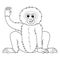 Gibbon Animal Isolated Coloring Page for Kids