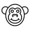 Gibbon icon, outline style