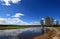 Gibbon River flowing through Gibbon Meadows in Yellowstone National Park in Wyoming USA