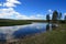 Gibbon River flowing through Gibbon Meadows in Yellowstone National Park in Wyoming USA