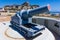 Gibraltar. exhibit guns in Gibraltar. Rule Britannia. Old cannon installed at Europa Point on Gibraltar