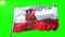 Gibraltar flag seamless looping 3D rendering video. Beautiful textile cloth fabric loop waving