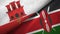 Gibraltar and Kenya two flags textile cloth, fabric texture