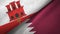 Gibraltar and Qatar two flags textile cloth, fabric texture