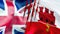 Gibraltar and UK flags. Brexit 3D Waving flag design. Gibraltar