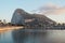 Gibraltar, view from La Lï¿½nea, Spain. Port with sailing boats, early morning