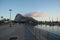 Gibraltar, view from La Lï¿½nea, Spain. Port with sailing boats, early morning