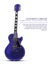 Gibson Lilac Luster electric guitar isolated on a white background. Modern template design with text and musical string instrument